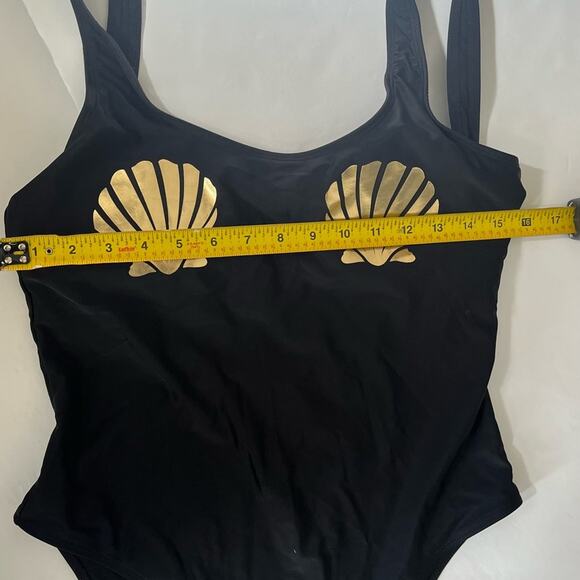 Women's ARIZONA JEANS Black one piece mermaid swimsuit XL - Picture 7 of 9